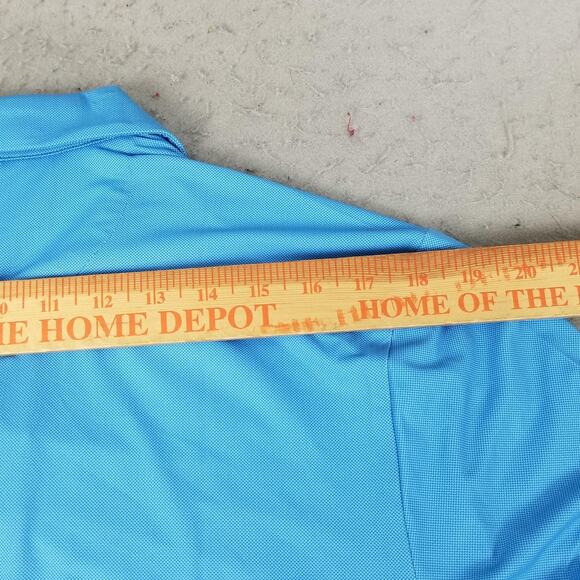 Original Penguin Polo Shirt Mens Medium Blue Multicolor Geometric Golf Stretch - Picture 8 of 13